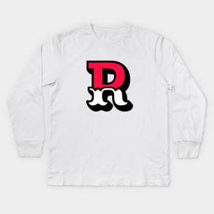 Monogram R - Alphabet Scrapbooking Red/White Circus Style Kids Long Sleeve T-Shirt